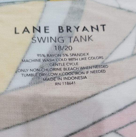 Lane Bryant Multicolor Geometric Sleeveless Pullover Swing Tank Blouse Sz 18/20 - Picture 2 of 6
